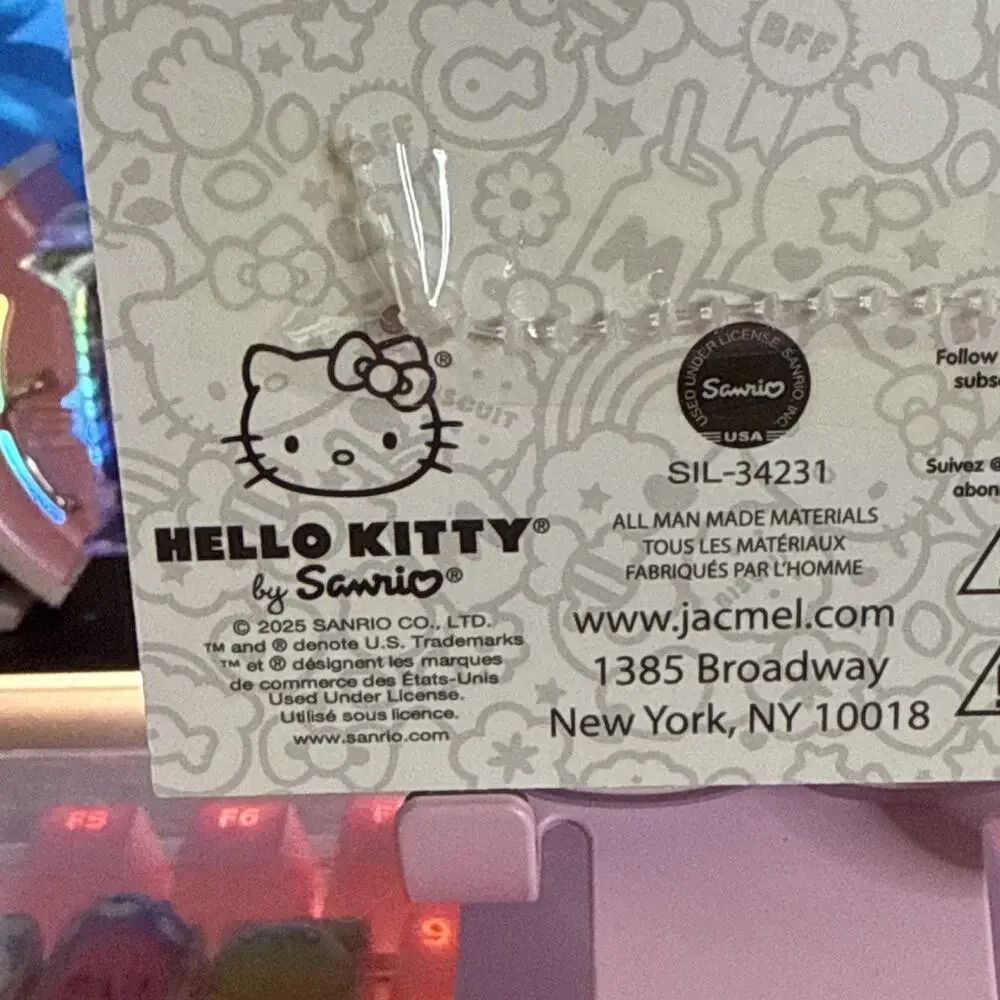 Hello Kitty Hair Claw Clip 2 Pack Pink Bow White Glitter Pearlescent 2025 Sanrio